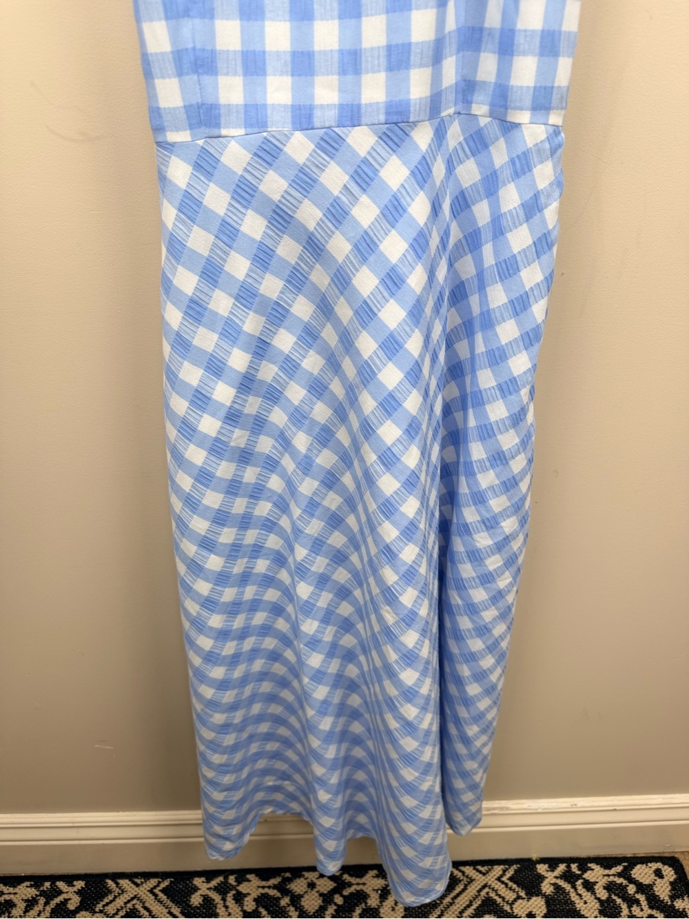 Emma Willis x next blue gingham halter maxi  summer dress 8 - Picture 5 of 11